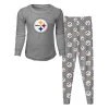 Adidas Brands Reebok Pittsburgh Steelers Ls Tee Pant Sleep Set