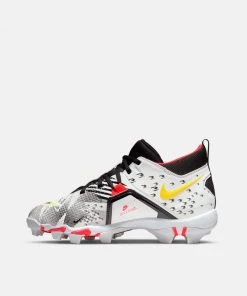 Nike Youth Alpha Menace 3 Shark Russell Wilson Football Cleats, White/Optic Yellow-Crimson