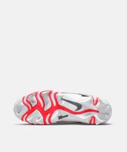 Nike Youth Alpha Menace 3 Shark Russell Wilson Football Cleats, White/Optic Yellow-Crimson 5 Nike Youth Alpha Menace 3 Shark Russell Wilson Football Cleats, White/Optic Yellow-Crimson