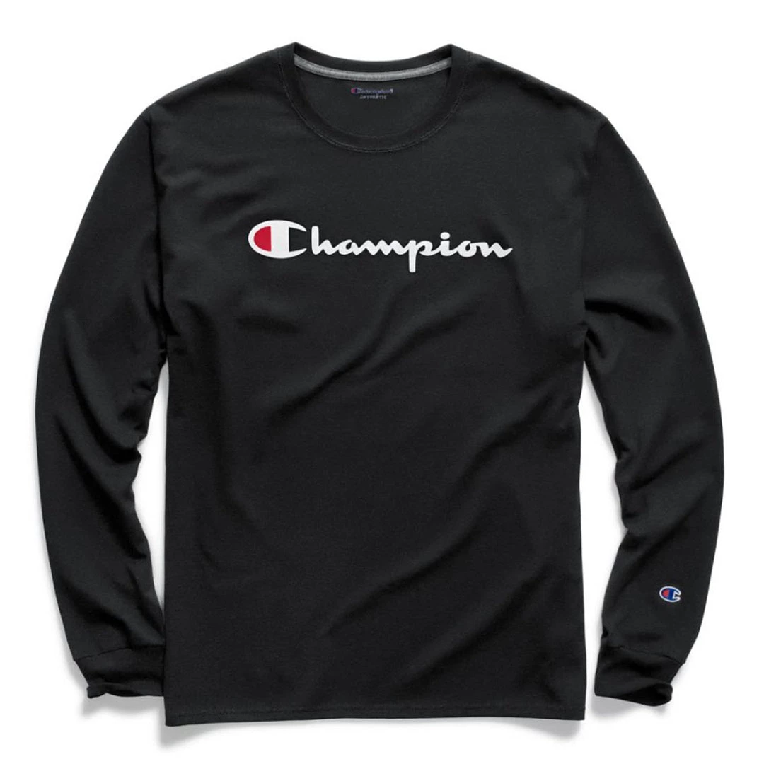 Champion Classic L/S Script Tshirt Apparel 1 Champion Classic L/S Script Tshirt Apparel