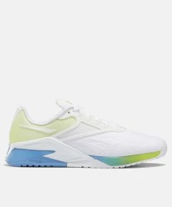 Reebok Footwear Women's Nano X2 Training Shoes, White/Essential Blue/Acid Yellow